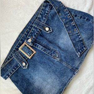DENIM MINI SKIRT WITH DENIM BELT